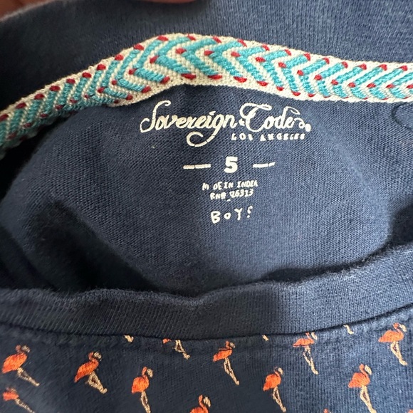 Sovereign Code Navy Tee with Orange Print - Picture 4 of 5